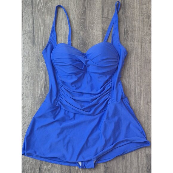 H20H Slimming Skirted One Piece Swimsuit Bathingsuit Women's Size XXL Blue - Picture 1 of 7